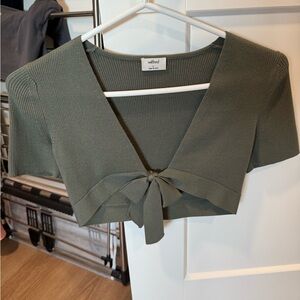 Wilfred Sage Green Ribbed Crop Top